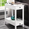 thumbnail image 1 of White Accent Storage Table With Charging, 2 Drawers & Practicality Port, Functional Design, 1 of 2