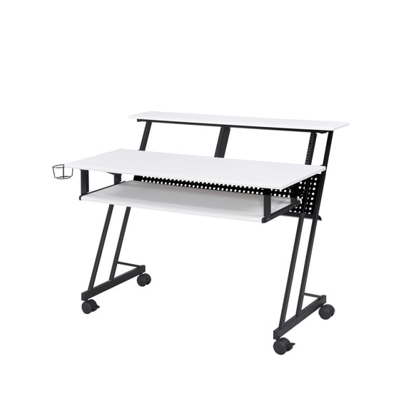 White Accents - Open Frame Design - Music Recording Studio - Fits 43" Flat Monitor