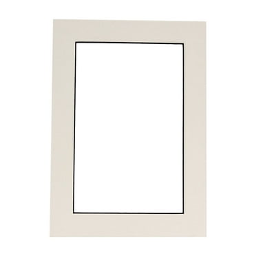 White Acid Free 11x14 Picture Frame Mat with Black Core Bevel Cut for 8.5x11 Pictures - Fits 11x14