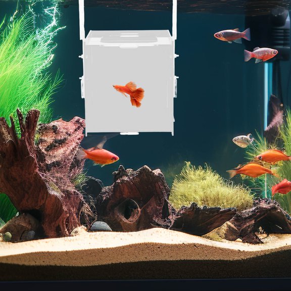 White Acrylic Aquarium Isolation Box with Precision Water Flow for Fish Breeding and Fry Hatching