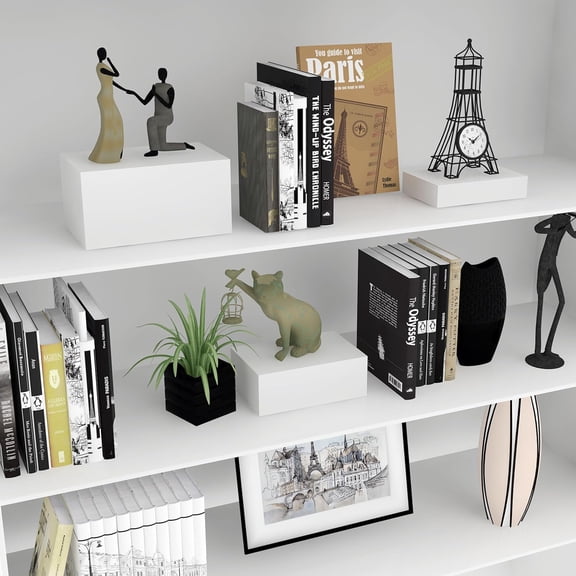 White Acrylic Buffet Food Risers, 3-Pack Tiered Display Stands (12”, 11”, 10”), Rectangle Cube Risers for Dessert Tables Retail Displays Events & Home Decor