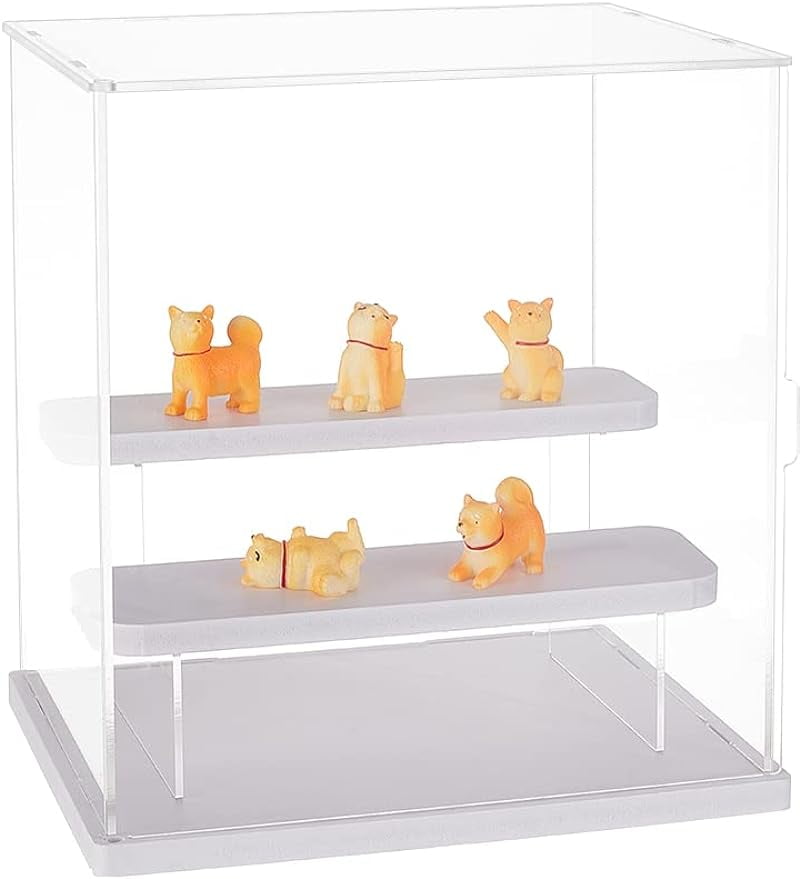 White Acrylic Display Case 3Tier Assembled Clear Acrylic Action