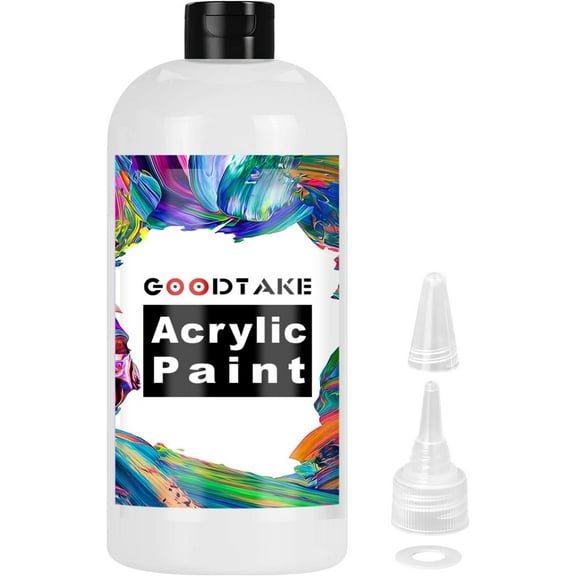 White Acrylic Paint, Titanium White Paint (200ml / 7oz) Bottle, Art Craft Paints for Canvas Painting, Rock, Stone, Wood, Fabric, Art Supplies (White, 7 Fl Oz)
