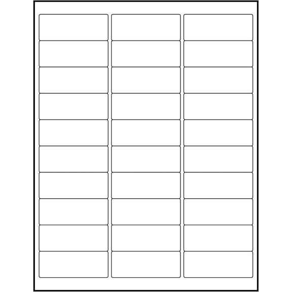 White Address Sticker Labels 2.625" x 1" Laser/Inkjet Compatible (30 per Sheet), 25 Sheets - 750 Total Adhesive FBA