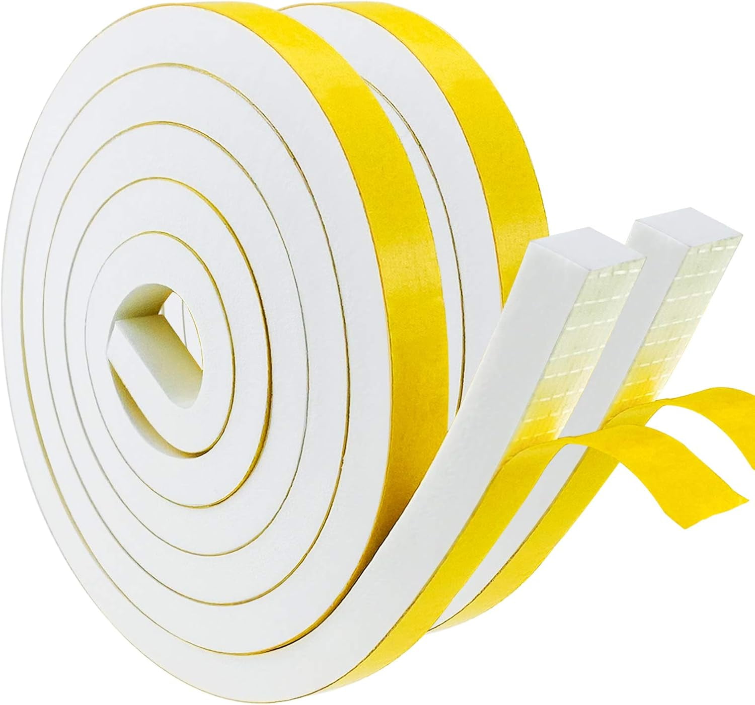 White Adhesive Weather Stripping, 1/2 Inch W x 1/4 T Inch Door Seal ...