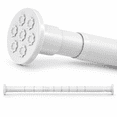 White Adjustable 28-98 Inch No-Drill Closet Tension Rod for Hanging ...