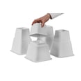 thumbnail image 1 of White Adjustable Bed Risers or Furniture Riser Bed Lifts In Heights of 8, 5 or 3 Inches Heavy Duty Set of 4, 1 of 4