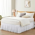 White Adjustable Bed Skirt for Twin & Twin XL Bed with 18 Inch