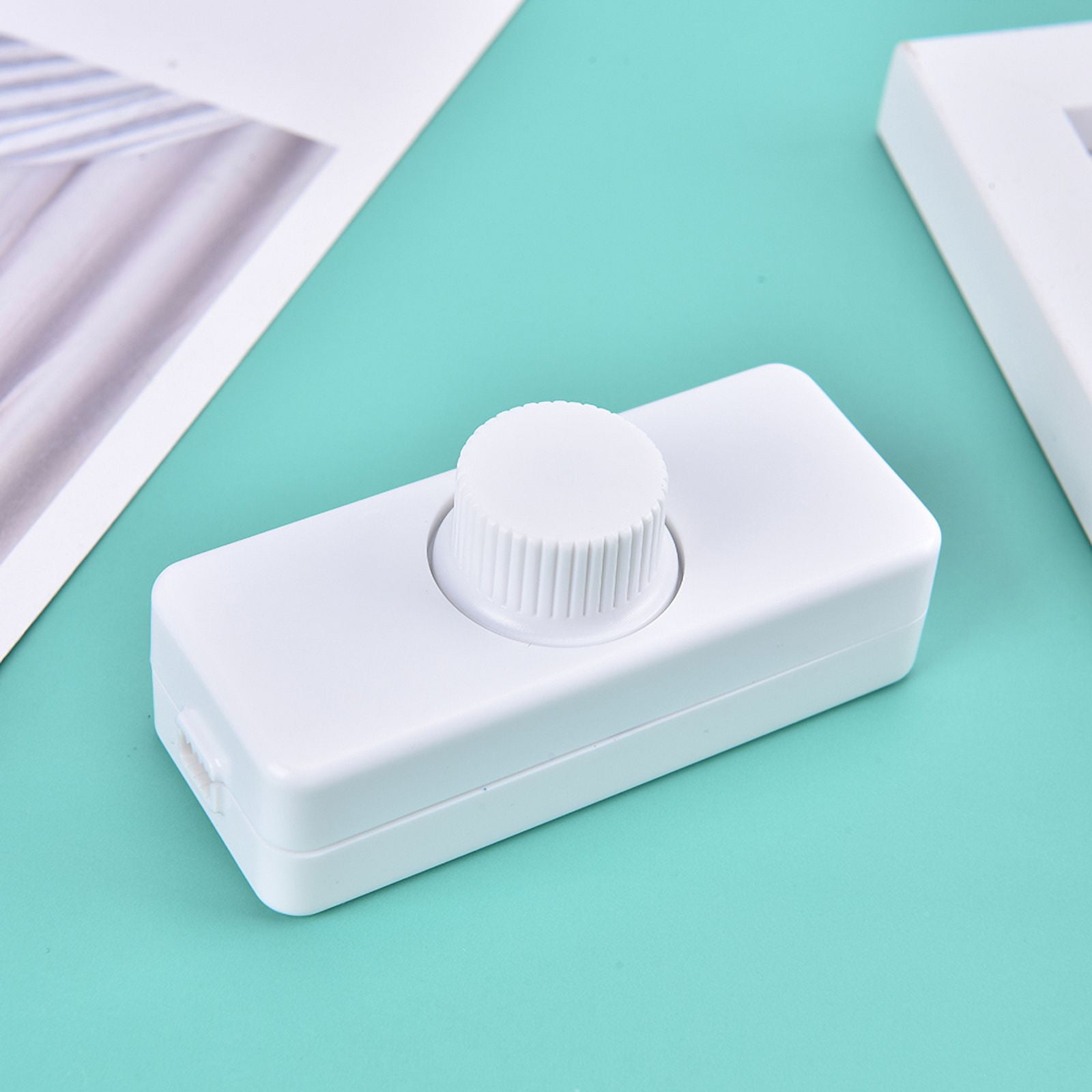 (White) Adjustable LED Dimmer 220V Lights Switch Lighting Button Dimmer Controller