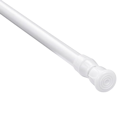White Adjustable Tension Rod Curtain Window Spring Extendable Support Bar No Drill Kitchen Bathroom Shower 50-90cm Small Pole