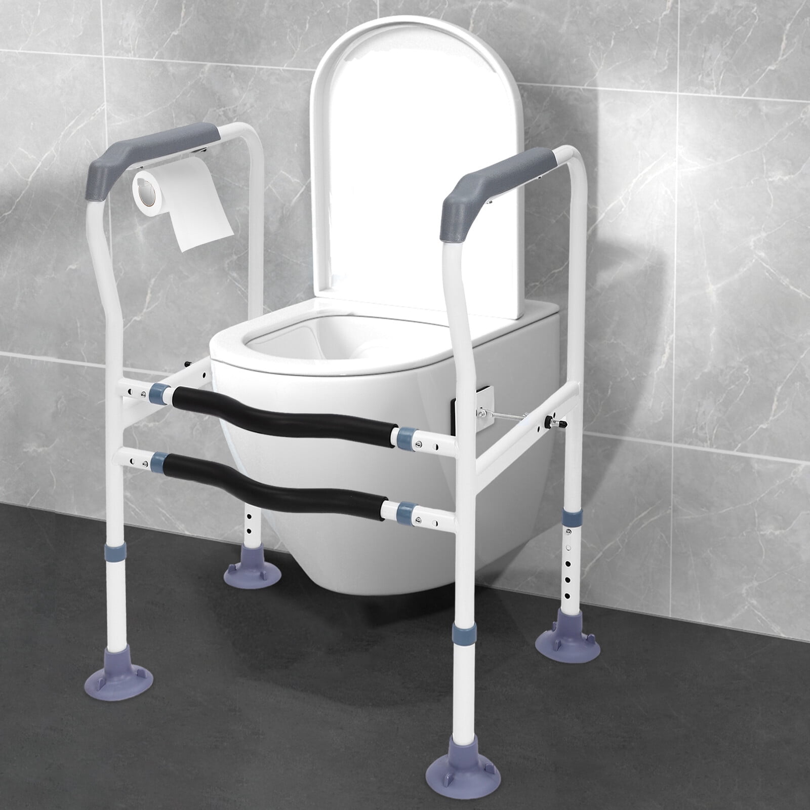 Hospital Toilet Rails White Adjustable Toilet Safety Rail Bathroom Safety Frame for Elderly ...