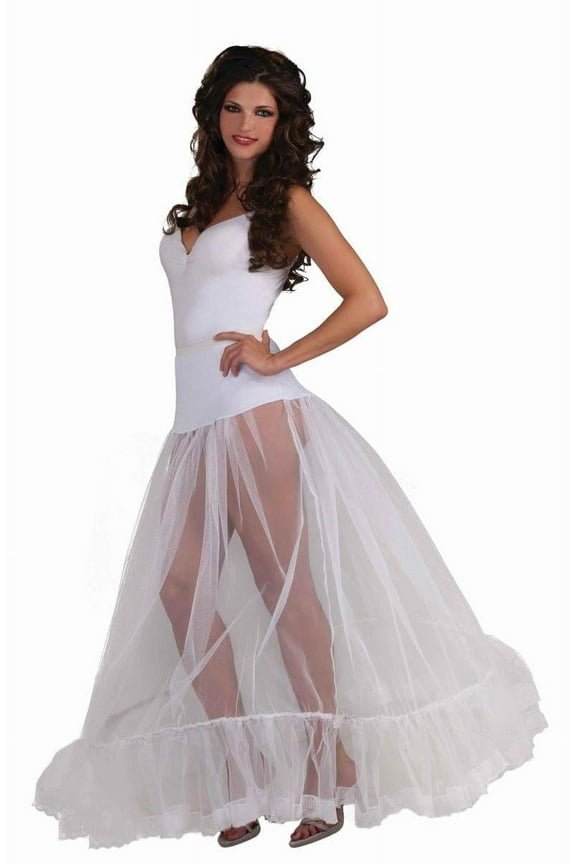 Adult's Sexy Ballroom Length Long White Crinoline Slip Petticoat Underskirt