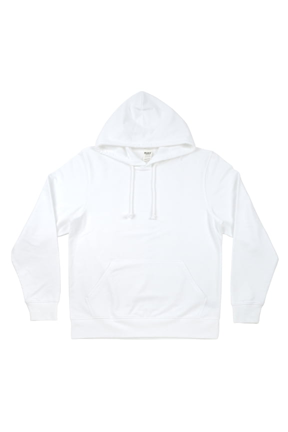 White Adult Pullover Hoodie - Medium Cotton-Poly Fleece Sweatshirt with Drawstring Hood, Unisex Fit for Vinyl Transfers & Fabric Paint, Custom DIY Apparel, 12 Pack