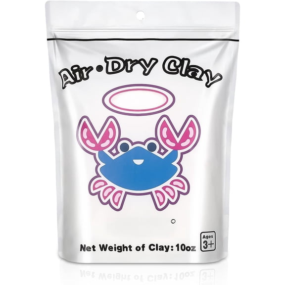 White Air Dry Clay, DIY Modeling Clay, Easy to Use for  and Artists. 10 oz/Bag