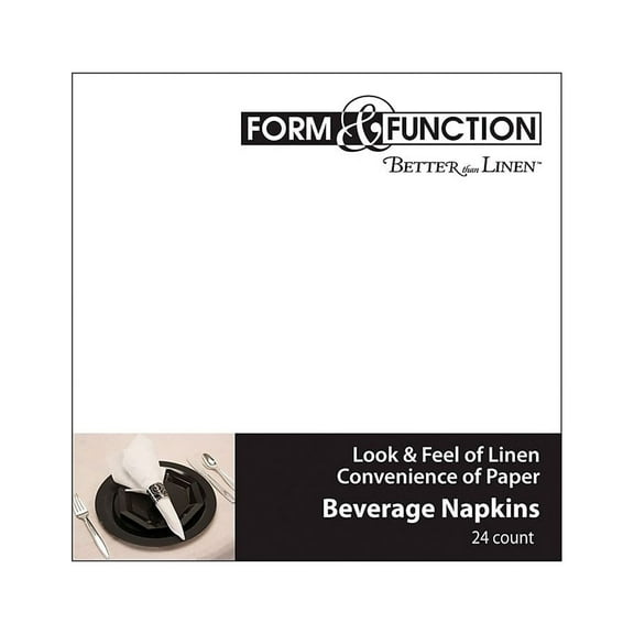 White Airlaid Paper Beverage Napkins 24 Count for 12 Guests