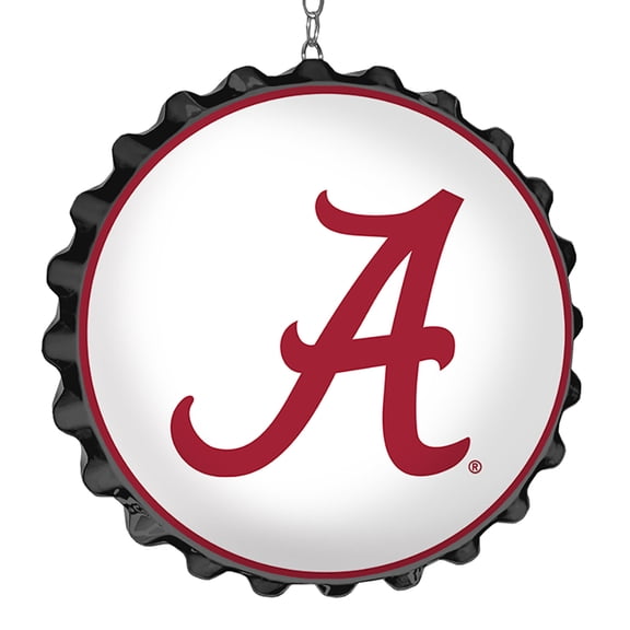 White Alabama Crimson Tide Logo Bottle Cap Dangler