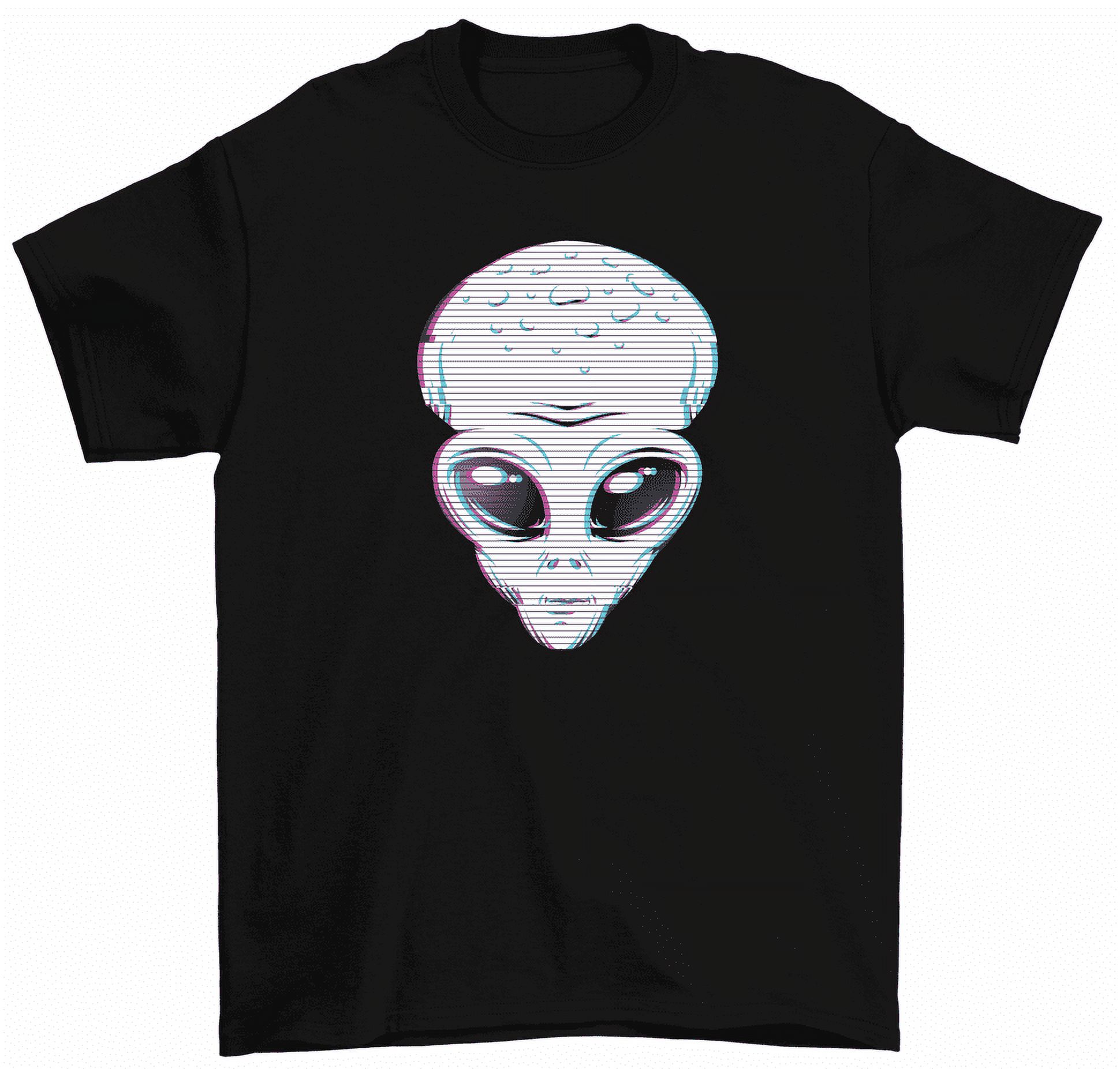 White Alien Head UFO Area 51 Sci-Fi Space T-Shirt Men Women - Walmart.com