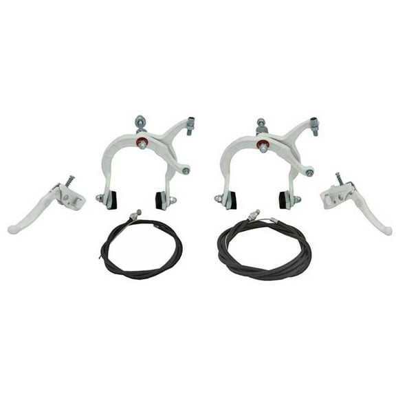 White Alloy Bike Mx Brake Set. Front and Rear Bicycle Brake set Bike Brake set