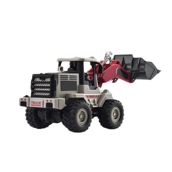 White Alloy Construction Vehicle Toy With Pull-Back Mechanism And Realistic Features For Children'S Imaginative Play