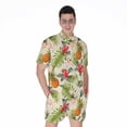 thumbnail image 1 of White Aloha Pineapple Pattern Short Sleeve Men'S Rompers, Pineapple Aloha Tropical Fruits Hawaiian Casual Summer Jumpsuits Outfit, 1 of 4