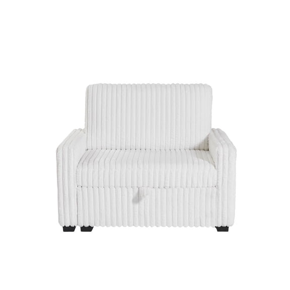 White Altay Velvet Chaise Lounge Sofa with Storage - Modern Living Room & Bedroom Seating, Deep Seat & Throw Pillows - Durable Accent Chair