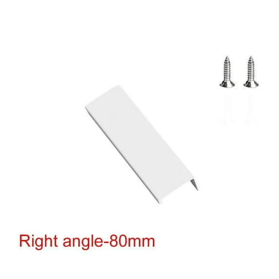 White Aluminum Alloy Kitchen Cupboard Long Pull Hidden Handles Cabinet Pulls Drawer Knobs RIGHT ANGLE-80MM