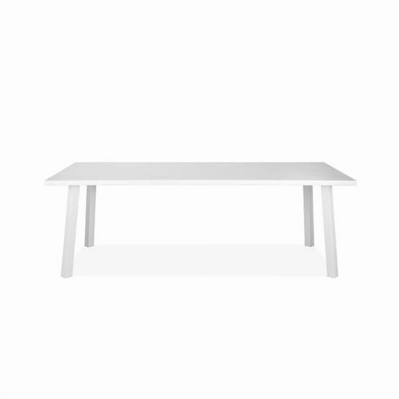White Aluminum Dining Table - 87 x 39 x 29 in.