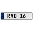 thumbnail image 1 of White Aluminum Street Sign Mancave Euro Plate Name Door Sign Wall Art, RAD 16, 1 of 1