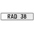 thumbnail image 1 of White Aluminum Street Sign Mancave Euro Plate Name Door Sign Wall Art, RAD 38, 1 of 1