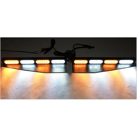 White / Amber Strobing Hi power LED Beacon Visor with 15+ patterns and optional Cigarette plug in