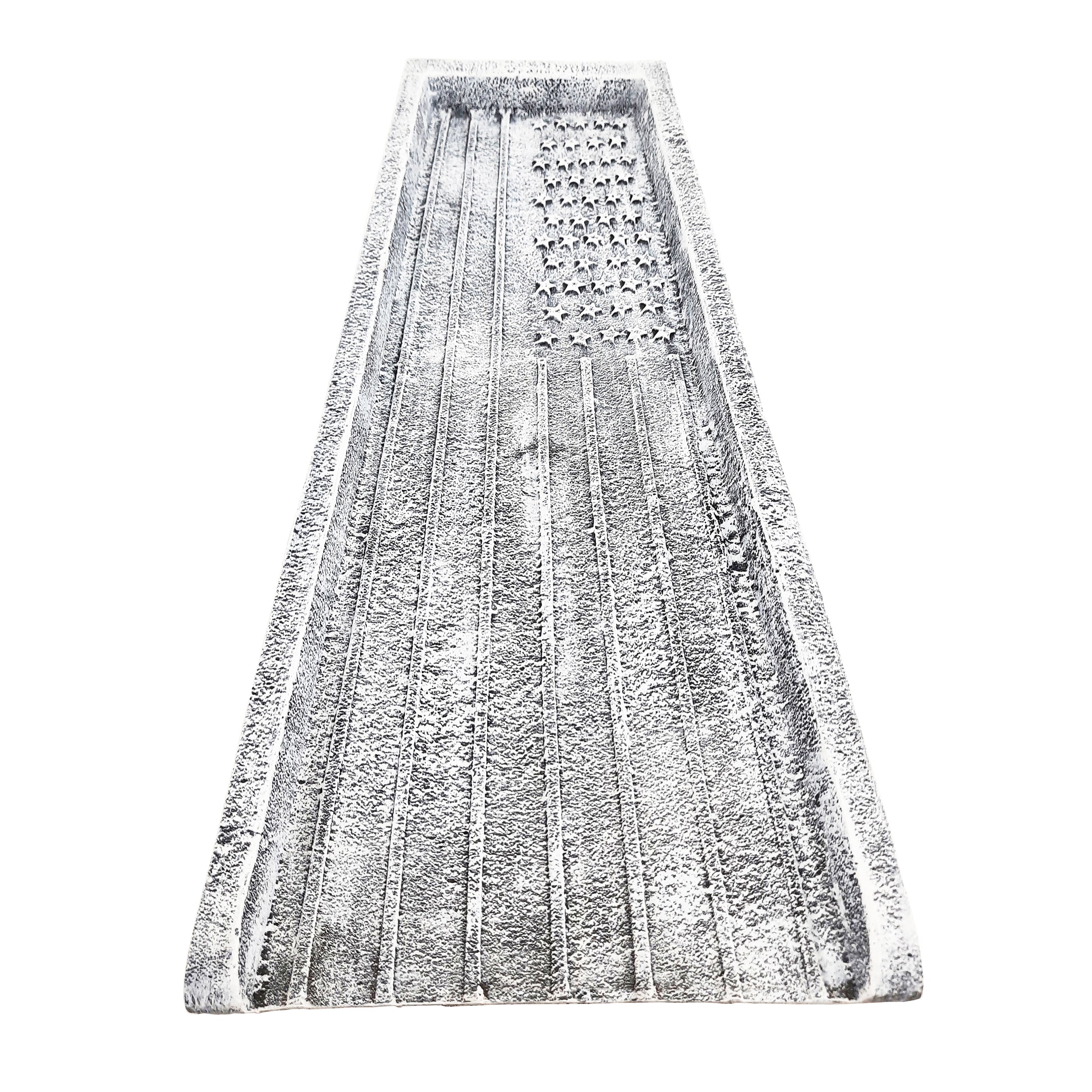 White American Flag 24in Cast Aluminum Downspout Gutter Splash Block