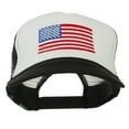 thumbnail image 1 of White American Flag Embroidered Two Tone Mesh Cap - Black White OSFM, 1 of 5