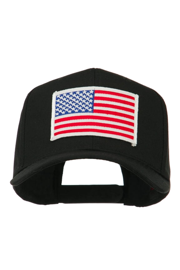 White American Flag Patched Cap - Black OSFM