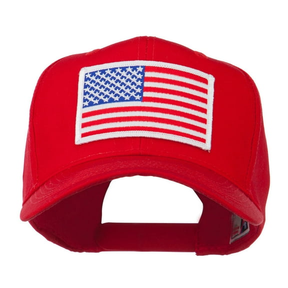 White American Flag Patched Cap - Red OSFM