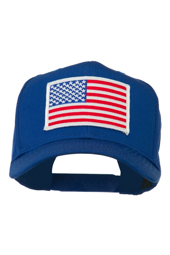 White American Flag Patched Cap - Royal OSFM
