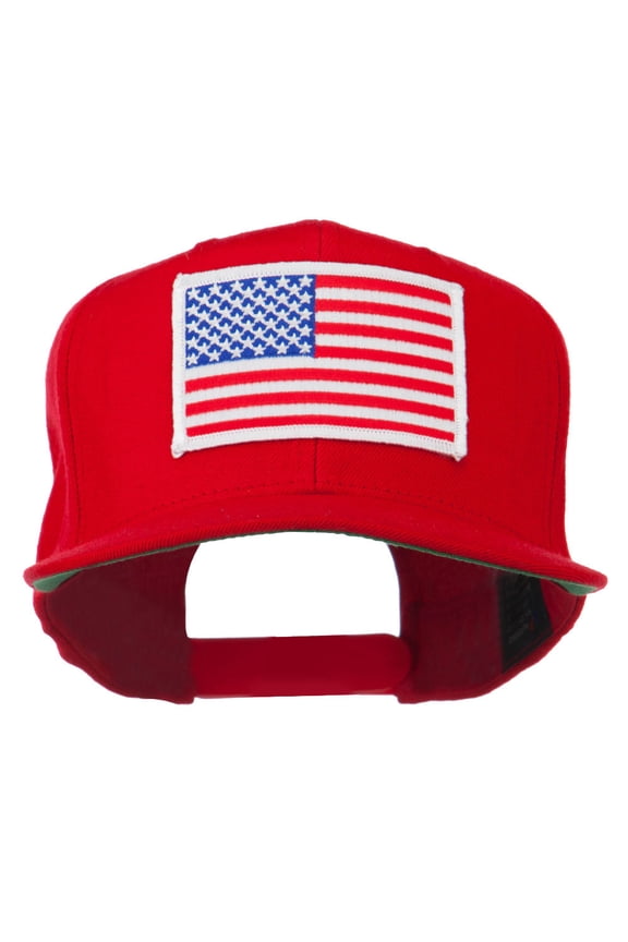 White American Flag Wool Blend Prostyle Patched Cap - Red OSFM