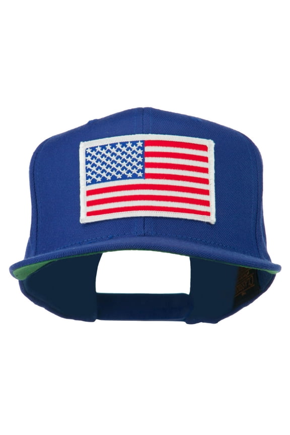 White American Flag Wool Blend Prostyle Patched Cap - Royal OSFM