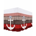 thumbnail image 1 of White Anchor Bed Skirt Costal Purple Red Brown Wood Grain Bottom Bed Skirts King Size 16 Inch Drop, Wrap Around Dust Ruffle&nbsp;Bedskirt with Adjustable Elastic Belt for Queen Size Beds, 1 of 7