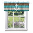 thumbnail image 1 of White Anchor Valance Curtain Costal Green Brown Stripes Wood Grain Bottom Window Valances Rod Pocket Short Curtains Window Treatments for Kitchen Bedroom Bathroom Laundry 42" x 18", 1 of 9