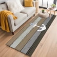 thumbnail image 1 of White Anchor Washable Runner Rugs 2'x6', Costal Brown Grey Stripes Wood Grain Bottom Low Pile Throw Entryway Rug Non-Slip Sturdy Edge Binding Carpet for Indoor Bedside Entrance Bedside, 1 of 9