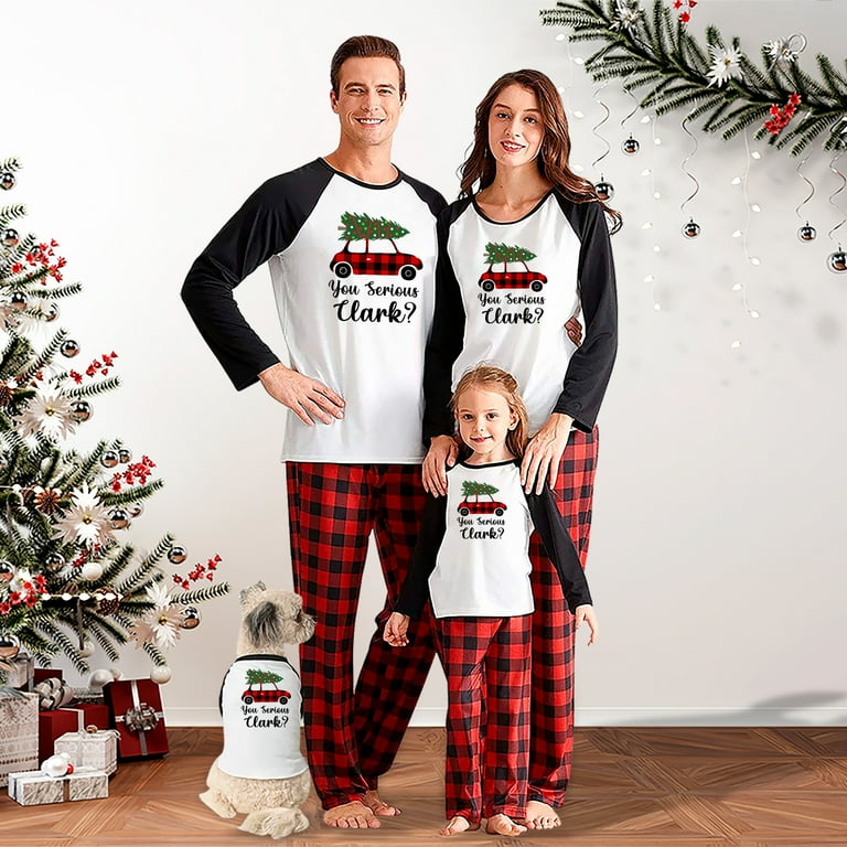White And Black Buffalo Plaid Christmas Pajamas, Christmas