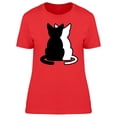 thumbnail image 1 of White And Black Cat Hugging T-Shirt Women -Image by Shutterstock, Female Large, 1 of 2