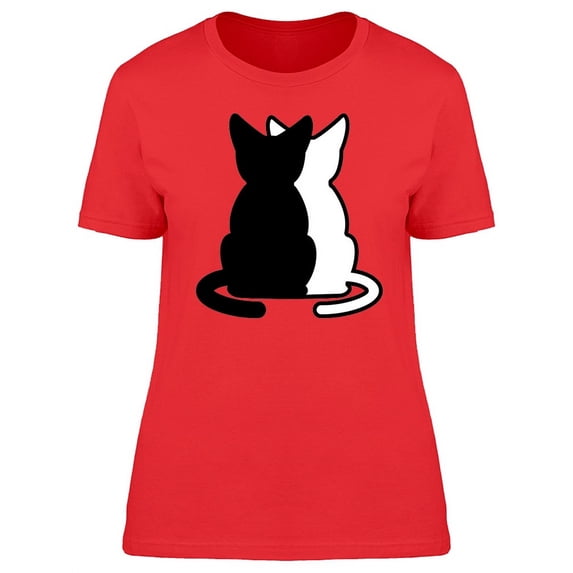 White And Black Cat Hugging T-Shirt Women -Image by Shutterstock, Female Large