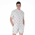 thumbnail image 1 of White And Black Stethoscope Short Sleeve Men'S Rompers Casual Summer Jumpsuits Outfit, 1 of 4