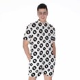 thumbnail image 1 of White And Black Vinyl Pattern Short Sleeve Men'S Rompers Casual Summer Jumpsuits Outfit, 1 of 4