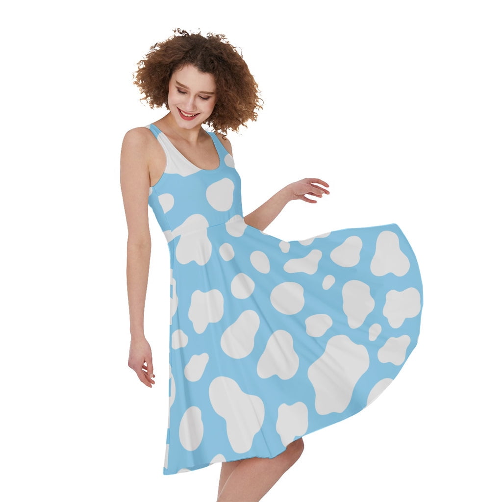 blue cow print dress 10