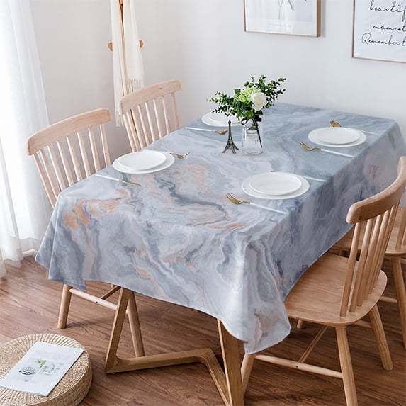 White And Gold Pattern Marble Table Cloth Waterproof Dining Tablecloth Kitchen Decorative Coffee Cuisine Party Table Cover