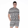 thumbnail image 1 of White And Grey Aztec Pattern Short Sleeve Men'S Rompers Casual Summer Jumpsuits Outfit, 1 of 4