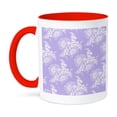 thumbnail image 1 of 3dRose, White and Lilac Floral Design, 11oz Two-Tone Red Mug, 1 of 7