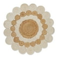thumbnail image 1 of White And Natural Jute Braided Rug 3 Ft Round, 1 of 3